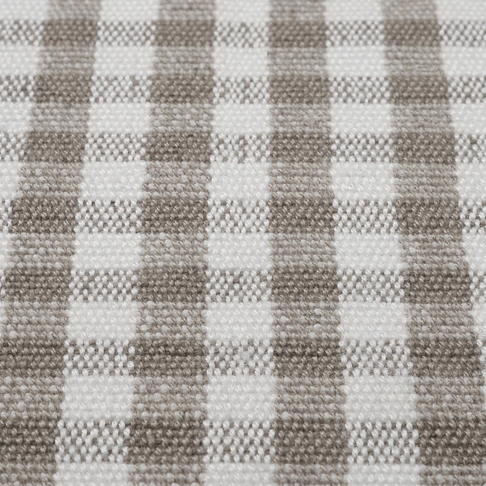 My Texas House Taupe Gingham Fringe Indoor/Outdoor Layering Rug, 24x38 - Picture 4 of 8